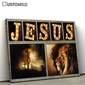 Jesus The Lion Of Judah Jesus On The Cross Canvas Poster