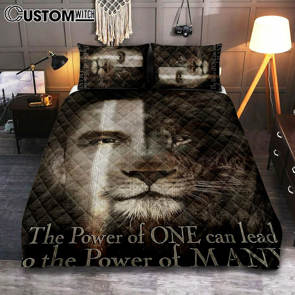 Jesus The Lion Of Judah Quilt Bedding Set - The Perfect Combination Quilt Bedding Set Art - Christian Art - Bible Verse Bedroom - Religious Home Decor