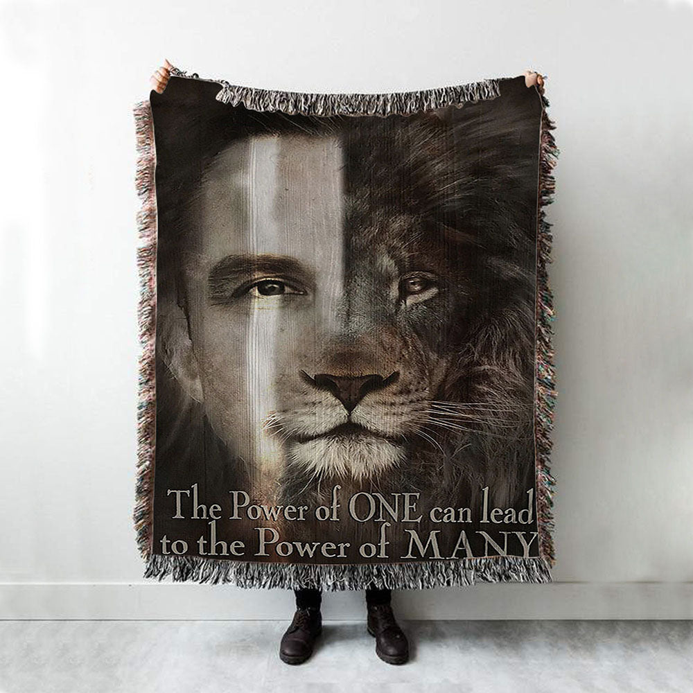 Jesus The Lion Of Judah Woven Blanket - The Perfect Combination Woven Blanket Art - Christian Art - Bible Verse Throw Blanket - Religious Home Decor