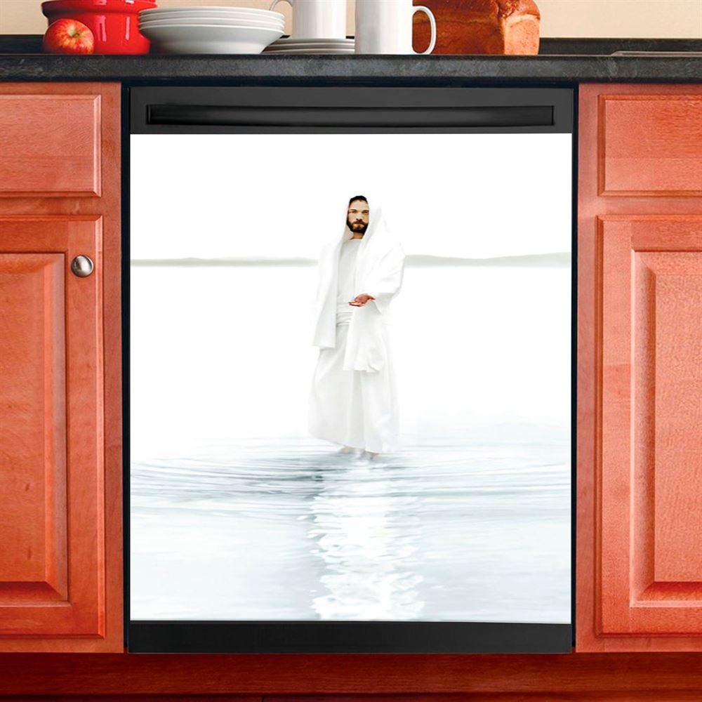 Jesus Walk On Water Dishwasher Cover, Jesus Dishwasher Wrap, Jesus Kitchen Decoration