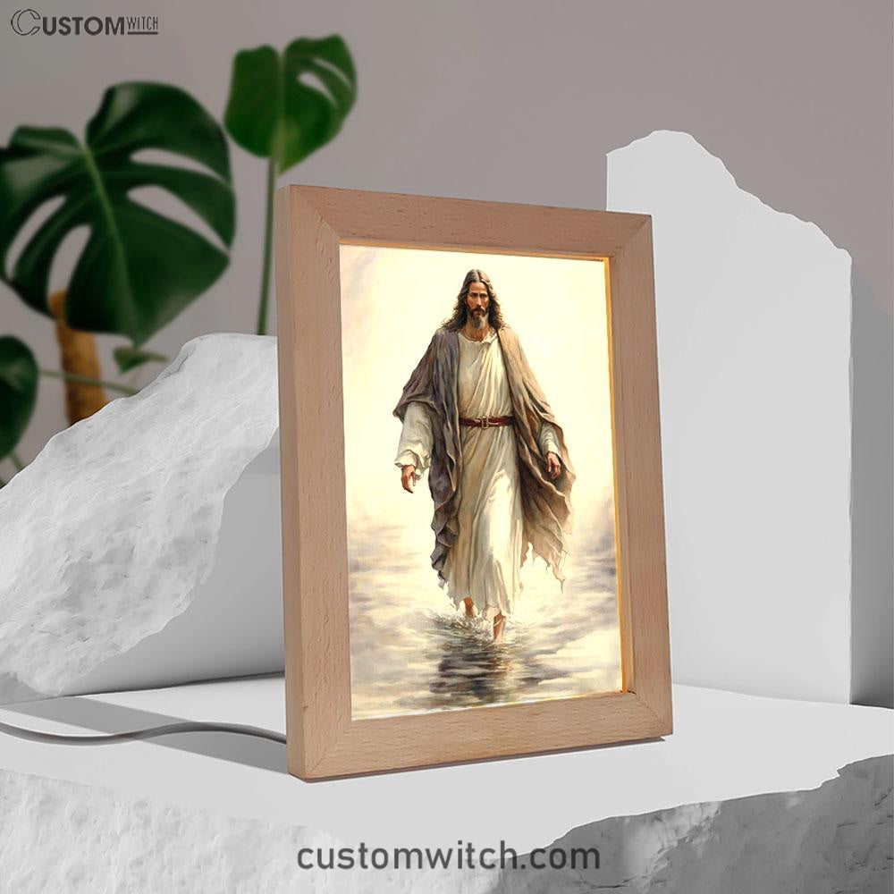 Jesus Walk On Water Frame Lamp Pictures - Jesus Art Prints - Jesus Art - Christian Home Decor