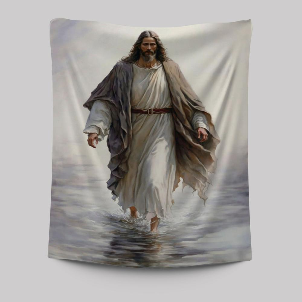 Jesus Walk On Water Tapestry Pictures - Jesus Art Prints - Jesus Art -  Christian Indoor Wall Tapestries