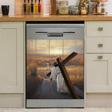 Jesus Walk On Water White Dishwasher Cover, White Jesus Pictures, Christian Kitchen Decoration