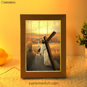 Jesus Walking On The Road To Emmaus Frame Lamp - Christian Art - Religious Home Decor
