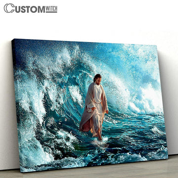 Jesus Walking On The Sea Canvas Wall Art - Jesus Christ Canvas - Christian Canvas Prints