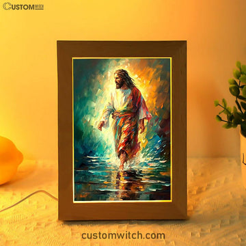 Jesus Walking On The Water 1 Frame Lamp Prints - Jesus Frame Lamp Art - Christian Art Decor