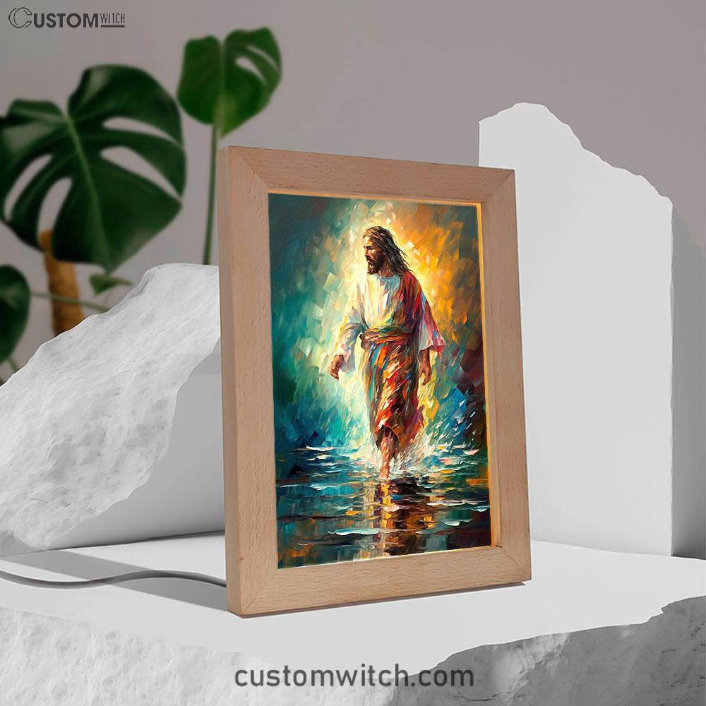 Jesus Walking On The Water 1 Frame Lamp Prints - Jesus Frame Lamp Art - Christian Art Decor