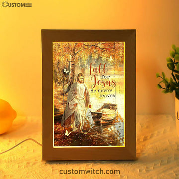 Jesus Walking On The Water Beautiful Lake Art Frame Lamp - Jesus Portrait Frame Lamp Prints - Christian Art