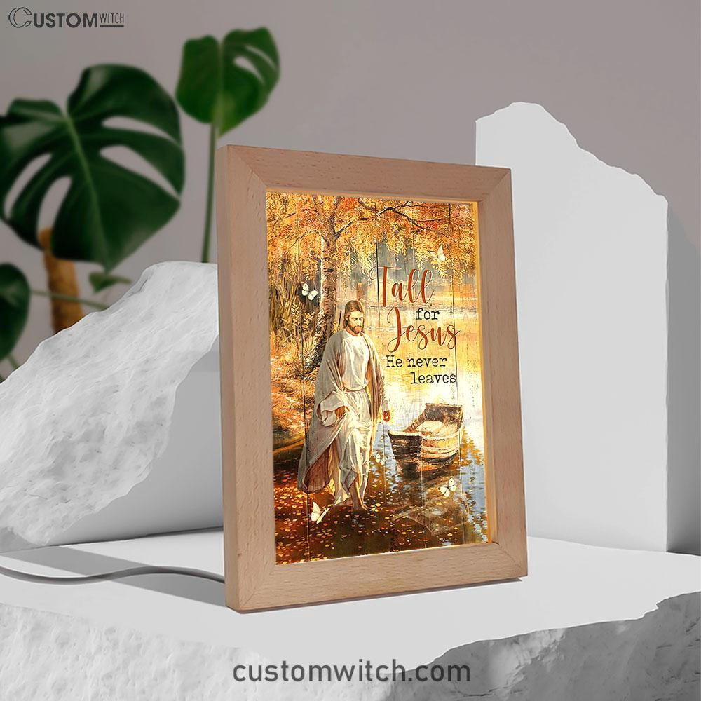Jesus Walking On The Water Beautiful Lake Art Frame Lamp - Jesus Portrait Frame Lamp Prints - Christian Art