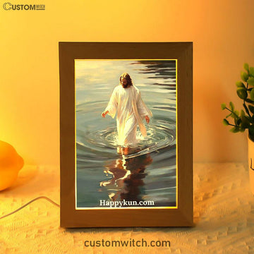 Jesus Walking On The Water Frame Lamp Prints - Jesus Frame Lamp Art - Christian Art Decor