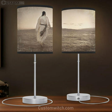 Jesus Walking On Water Art Table Lamp - Jesus Christ Picture - Christian Home Decor