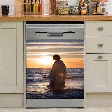 Jesus Walking On Water Dishwasher Cover, Christian Dishwasher Wrap, Jesus Kitchen Decoration