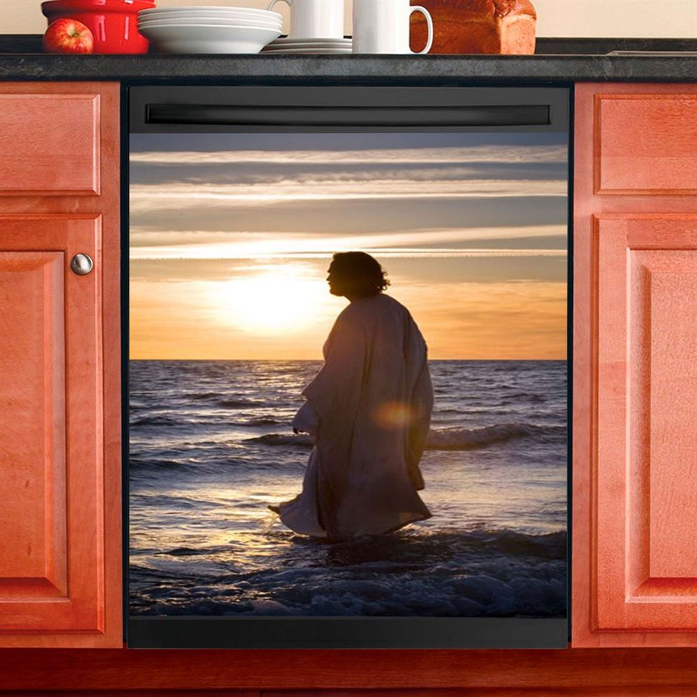 Jesus Walking On Water Dishwasher Cover, Christian Dishwasher Wrap, Jesus Kitchen Decoration