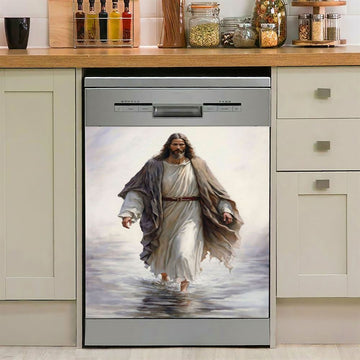 Jesus Walking On Water Dishwasher Cover, Jesus Pictures, Christian Kitchen Decoration