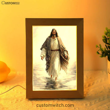 Jesus Walking On Water Frame Lamp Art - Jesus Pictures - Christian Decor - Jesus Frame Lamp Art