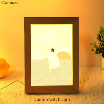 Jesus Walking On Water Frame Lamp Painting - Jesus Decor - Christian Art
