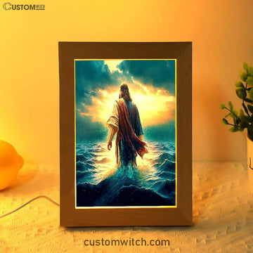 Jesus Walking On Water Frame Lamp Print - Jesus Decor - Christian Art