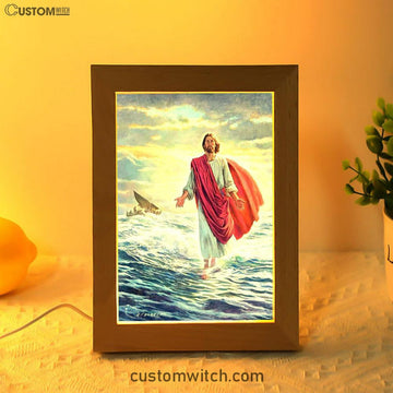 Jesus Walking On Water Frame Lamp Prints - Religious Frame Lamp Art - Christian Decor