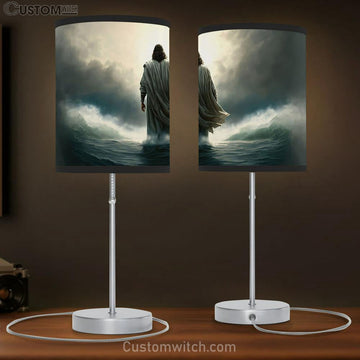 Jesus Walking Water Table Lamp Art - Jesus Christ Picture - Christian Home Decor