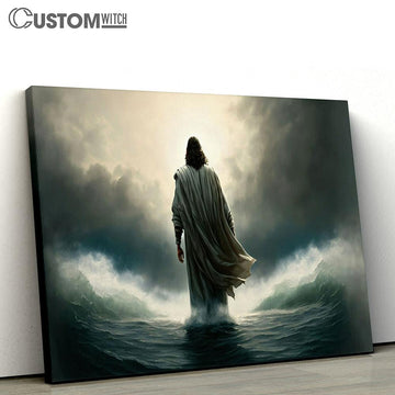 Jesus Walking Water Canvas Art - Jesus Christ Picture - Christian Home Decor