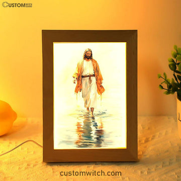 Jesus Walks On The Water Oil Painting Frame Lamp Prints - Jesus Frame Lamp Art - Christian Art Decor
