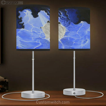Jesus Walks On Water Table Lamp Pictures - Faith Art - Christian Table Lamp Gift Decor
