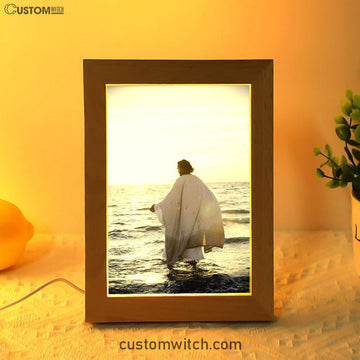 Jesus Walks On Water Frame Lamp Art - Jesus Decor - Christian Art