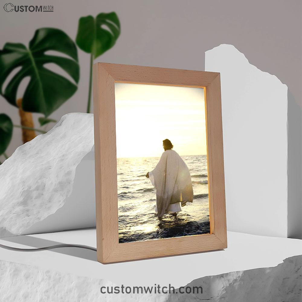 Jesus Walks On Water Frame Lamp Art - Jesus Decor - Christian Art