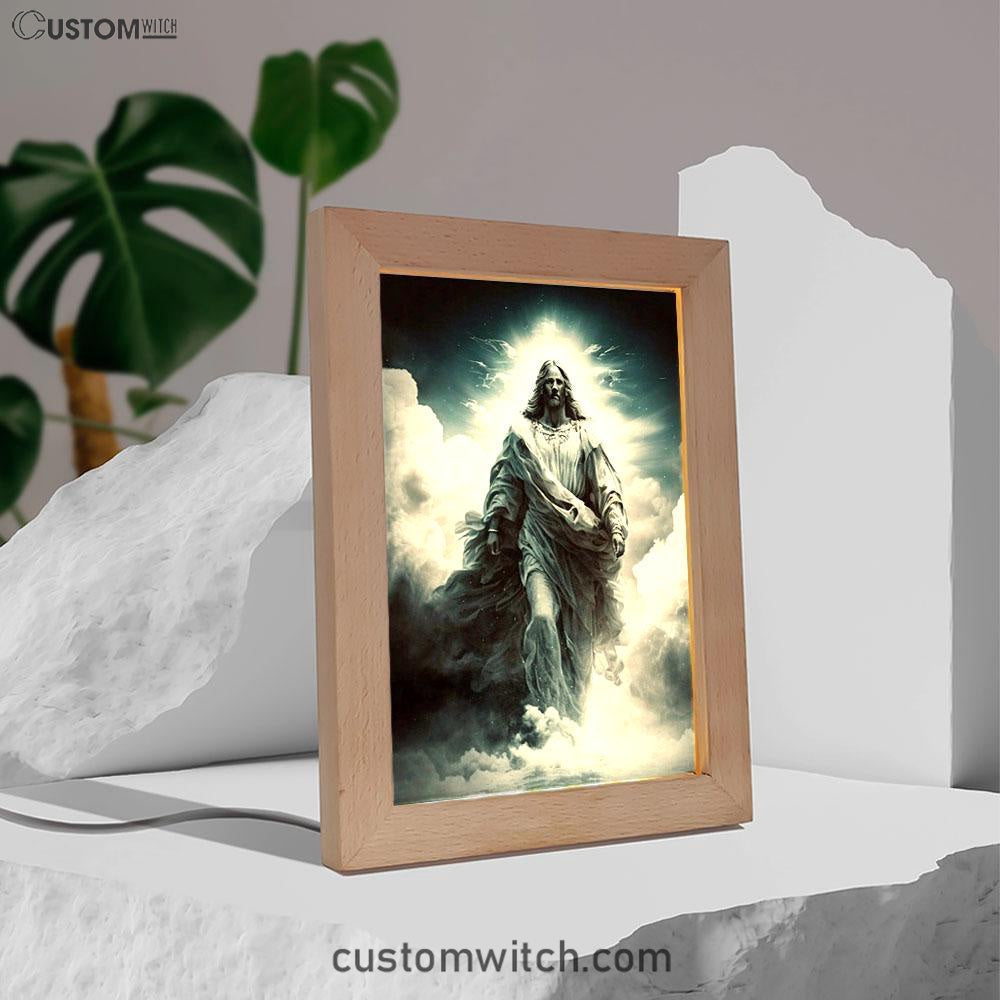 Jesus Walks On Water Frame Lamp Pictures - Christian Art - Jesus Frame Lamp Art