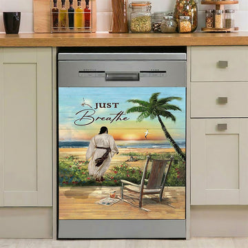 Jesus Walks Sunflower Field Dishwasher Cover, Today I Choose Joy Dishwasher Wrap, Christian Kitchen Decoration