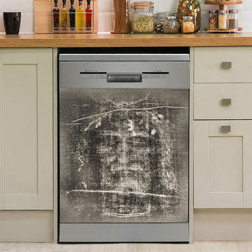 Jesus Walks Sunset Beach Just Breathe Dishwasher Cover, Christian Dishwasher Wrap, Religious Kitchen Decoration