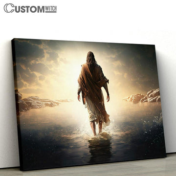 Jesus Walks Water Canvas Pictures - Faith Art - Christian Canvas Wall Art Decor