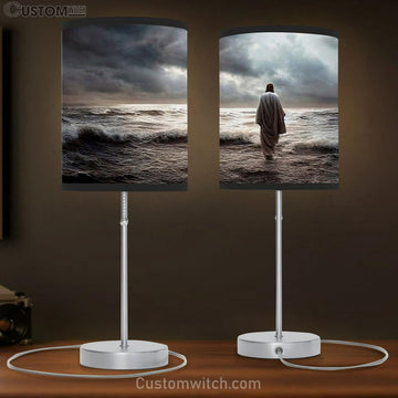 Jesus Water Painting Table Lamp Prints - Christian Lamp Gift - Christian Home Decor