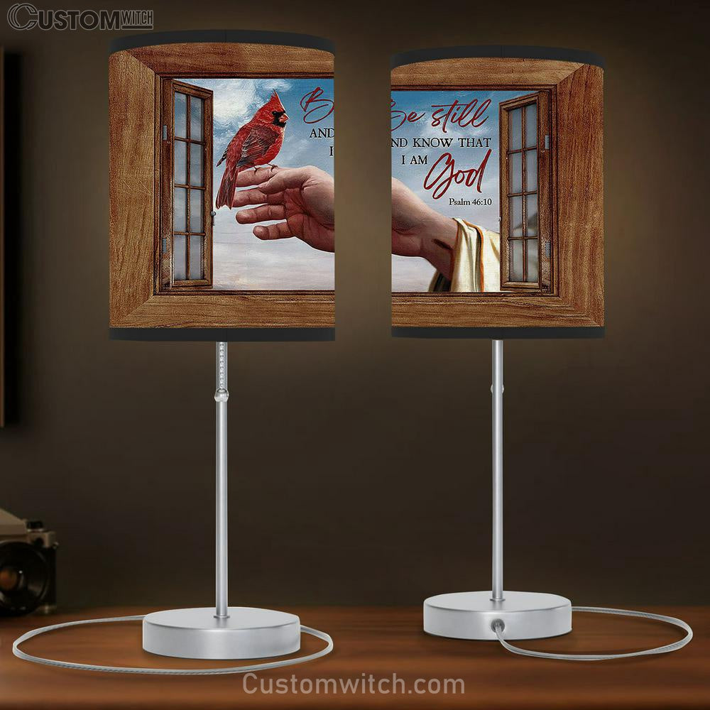 Jesus&#39;s Hand Cardinal Be Still And Know That I Am God Lamp Gift Table Lamp - Christian Lamp Gift - Religious Art