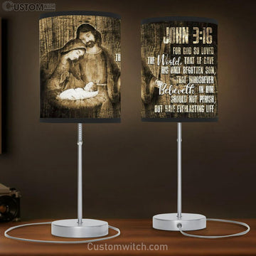 John 316 For God So Loved The World Christmas Table Lamp Gift - Christian Bedroom Decor
