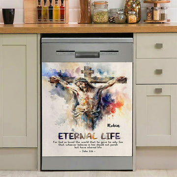 John 316 For God So Loved The World Personalized Dishwasher Cover, Christian Dishwasher Wrap, Bible Verse Gift For Women Of God