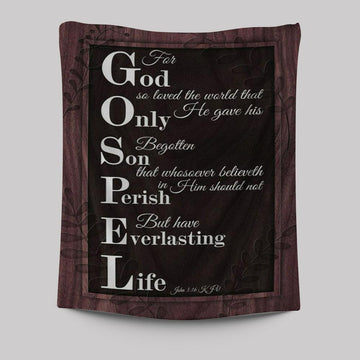 John 316 Kjv For God So Loved The World Scripture Tapestry Prints - Bible Verse Wall Decor - Scripture Wall Art