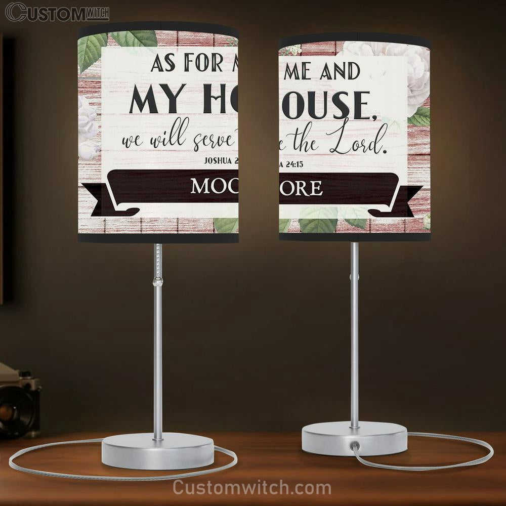 Joshua 2415 As For Me And My House Personalized Family Name Lamp Gift Table Lamp - Christian Lamp Gift Decor - Scripture Table Lamp Prints