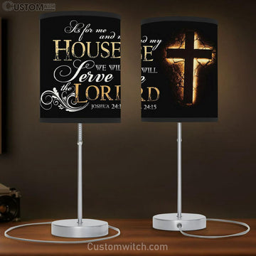 Joshua 2415 Table Lamp Gift - Bible Verse Table Lamp Gift Print - Christian Bedroom Decor