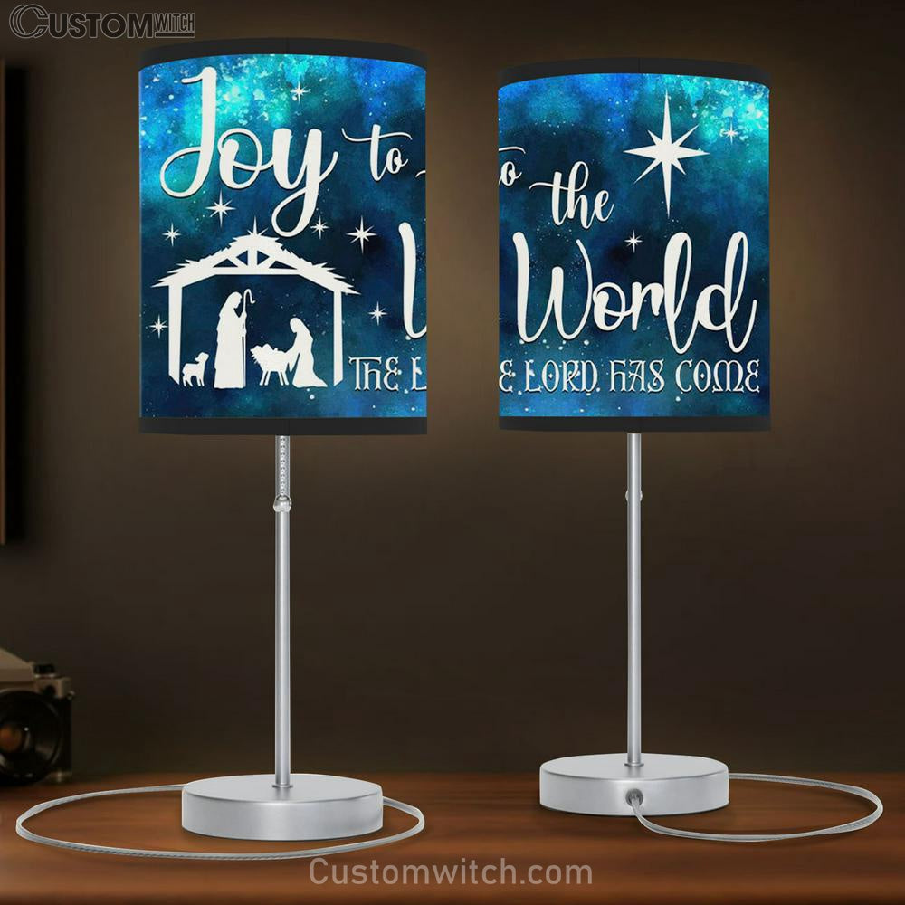 Joy To The World The Lord Has Come Christian Christmas Table Lamp Gift Print - Christian Bedroom Decor