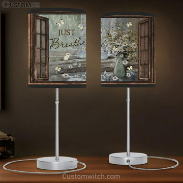 Just Breath Flower Large Table Lamp - Christian Table Lamp Prints - Religious Table Lamp Art