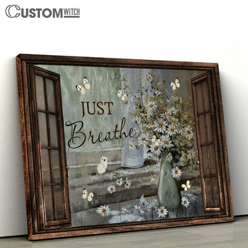 Just Breath Flower Large Canvas - Christian Canvas Prints - Religious Canvas Art