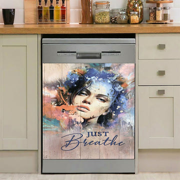 Just Breathe Cardinals Dishwasher Cover, Christian Dishwasher Wrap, Bible Verse Kitchen Decoration