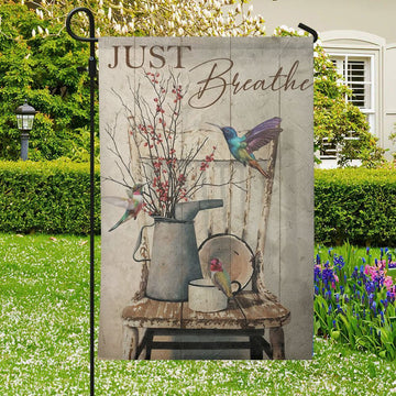 Just Breathe Flag, Christian's Flag, Garden Decor, Garden Flag Stand, Christian Flag, Scripture Flag, Garden Banner