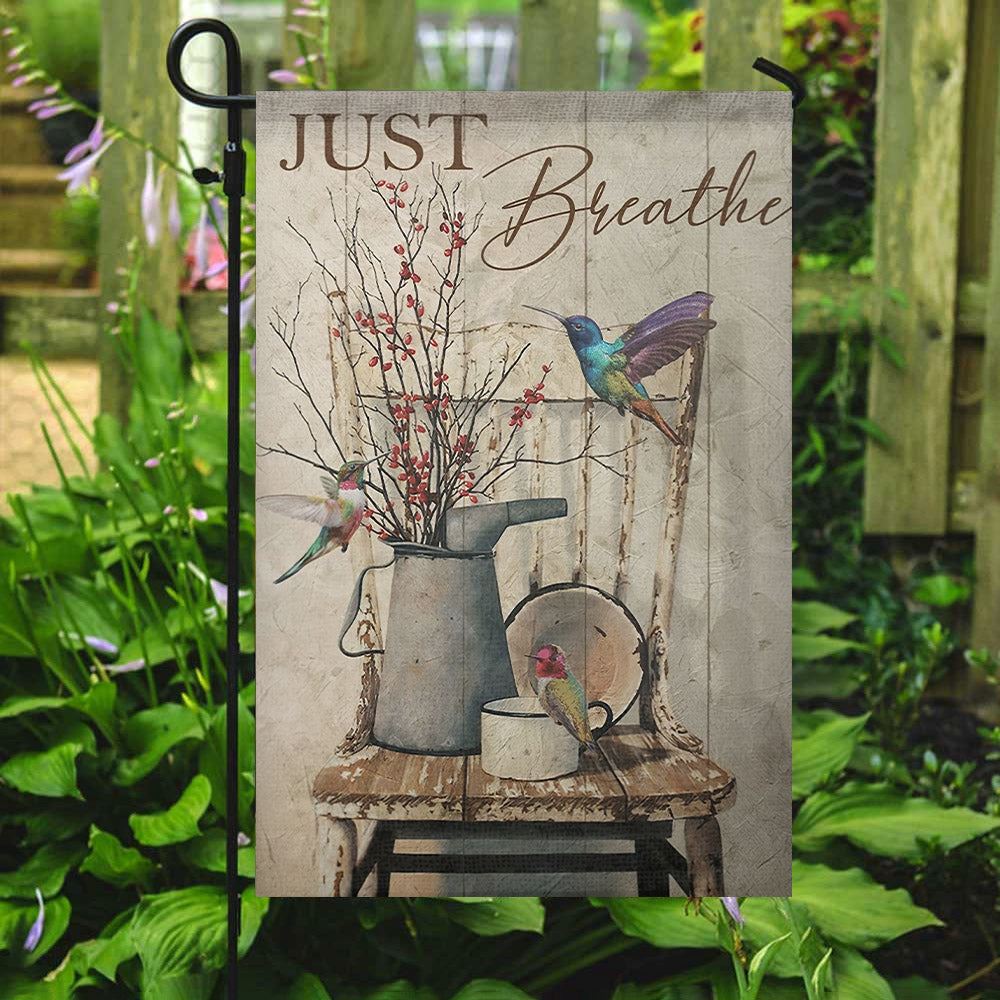 Just Breathe Flag, Christian's Flag, Garden Decor, Garden Flag Stand, Christian Flag, Scripture Flag, Garden Banner
