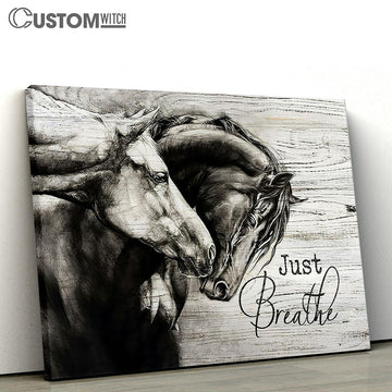Just Breathe The Amazing Horses Wall Art Canvas - Christian Wall Decor - Gifts For Horse Lovers