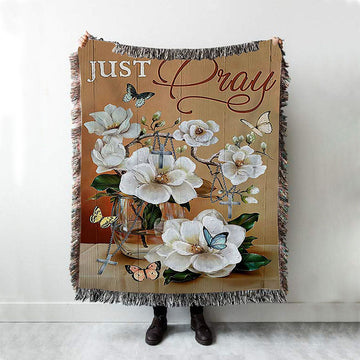 Just Breathe Throw Blanket Woven Blanket - Bible Verse Woven Blanket Art - Christian Throw Blanket Home Decor