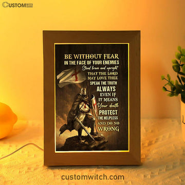 Knight Armor Of God Jesus Painting Frame Lamp - Be Without Fear In The Face Of Your Enemies Frame Lamp Art - Christian Night Light