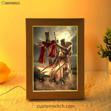 Knight Templar And Cross Jesus Frame Lamp Prints - Jesus Christ Frame Lamp Art - Christian Decor