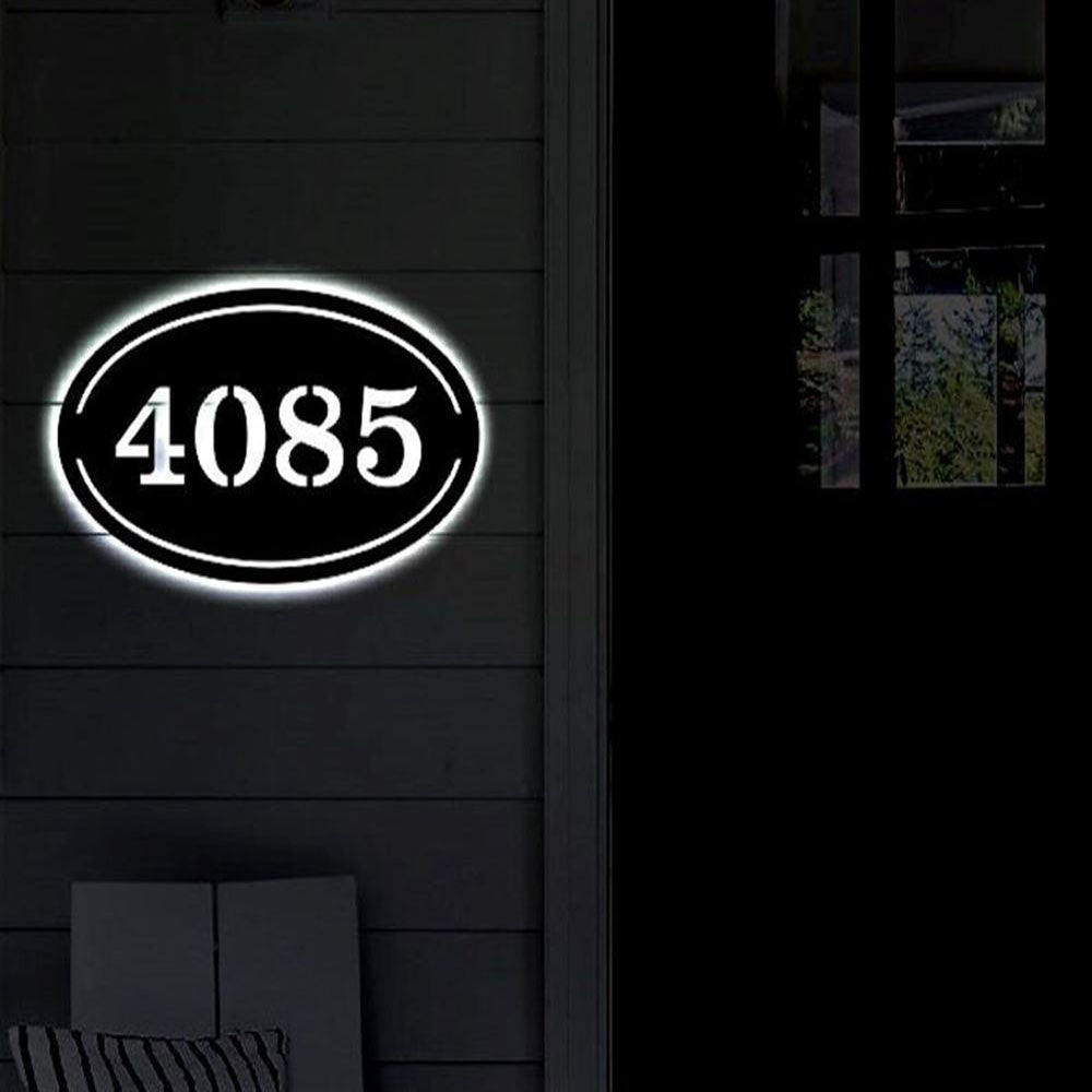 LED Address Metal Art Sign, Light Up Address Plaque Sign, Address Sign, Wall Metal Sign, Home Decor Sign, Anniversary Gift, Wall Decoration Art